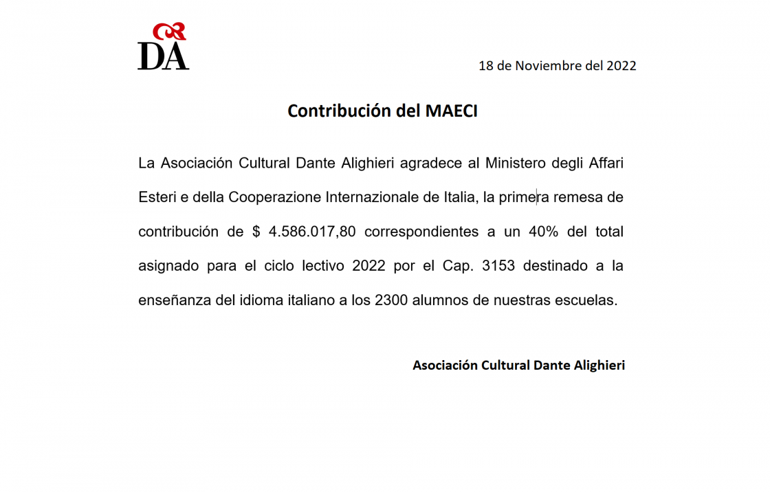 Contribución del MAECI